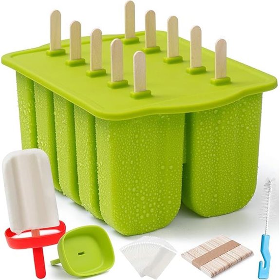Large Silicone Popsicle Mold Set with Sticks