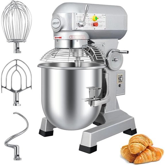 30 Qt Commercial Food Mixer with Stainless Steel Bowl