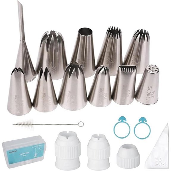 11 Pcs Large Stainless Steel Cake Decorating Tips