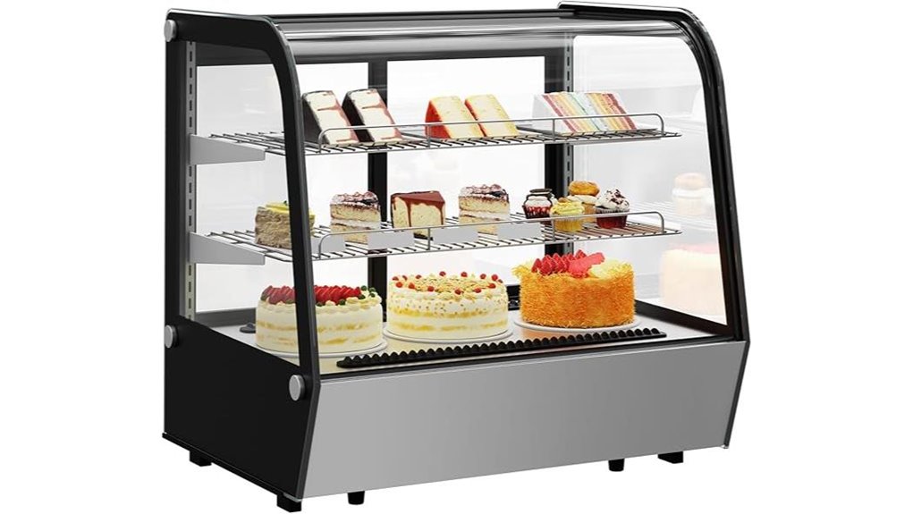 led lit glass cake cooler