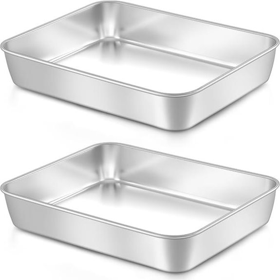 LIANYU 2-Piece Rectangular Baking Pan Set