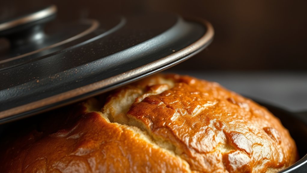 lid retains moisture for bread