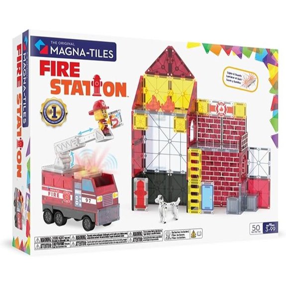 Magna-Tiles Fire Station 50-Piece Magnetic Construction Set