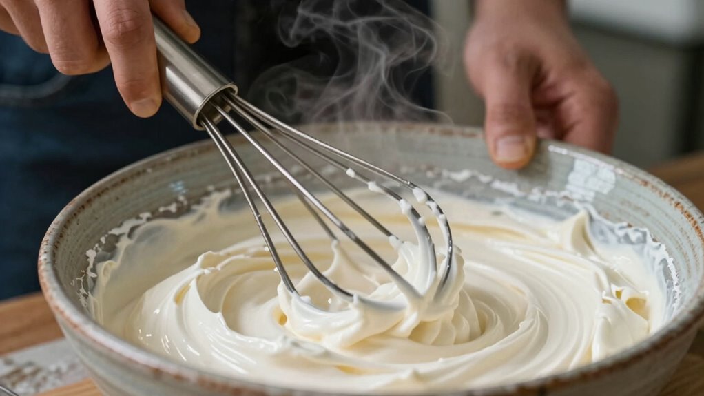 manual hand whisk mixing