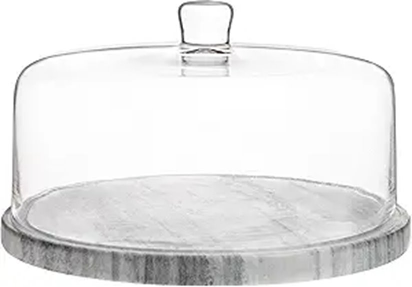 Galashield Marble Cake Stand with Glass Dome