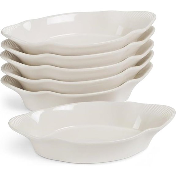 Kook Mini Ceramic Au Gratin Baking Dishes (Set of 6)