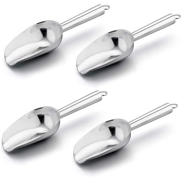 E-far Mini Stainless Steel Kitchen Scoops (4 Pack)