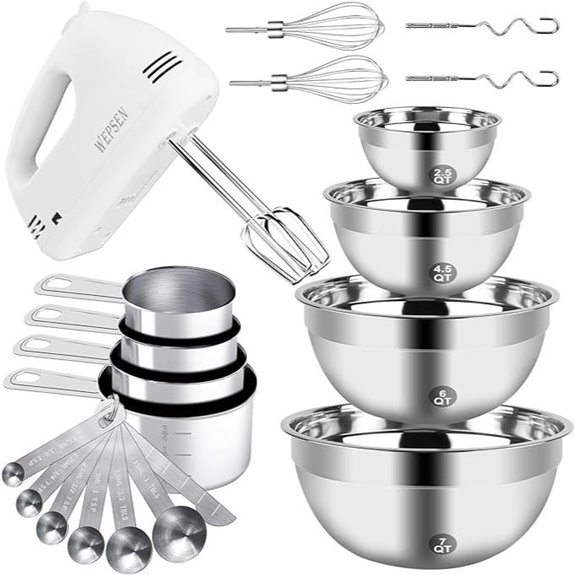Hand Mixer Set with Bowls and Accessories