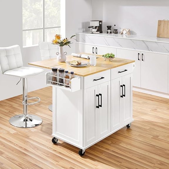Yaheetech Kitchen Island Cart with Drop Leaf