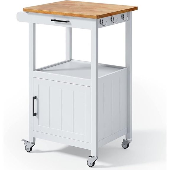 Rolling Kitchen Island with Drawer and Storage