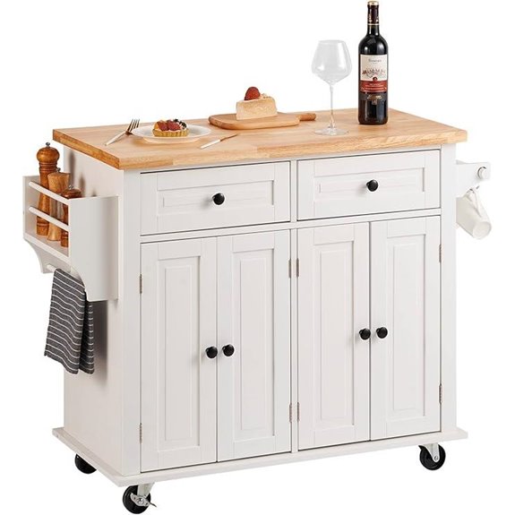 VEVOR Kitchen Island Cart with Storage and Wheels
