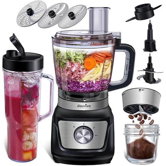 Food Processor Blender Combo with Grinder and To-Go Cup