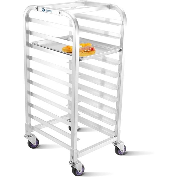 10-Tier Aluminum Sheet Pan Rack with Wheels