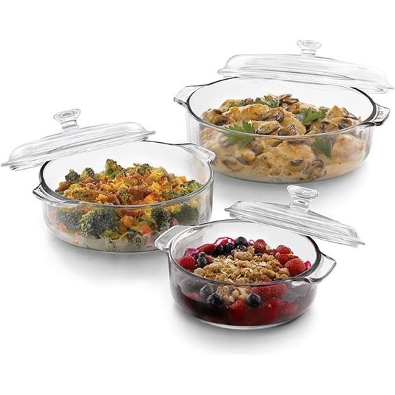 Libbey Baker's Basics 3-Piece Glass CasseroLe Set