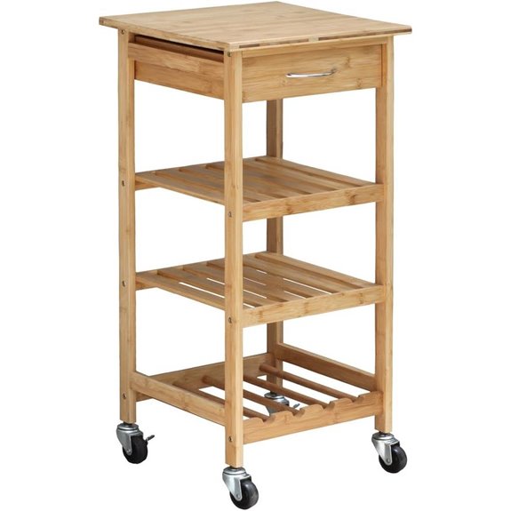 Oceanstar Design Group Bamboo Kitchen Trolley Natural
