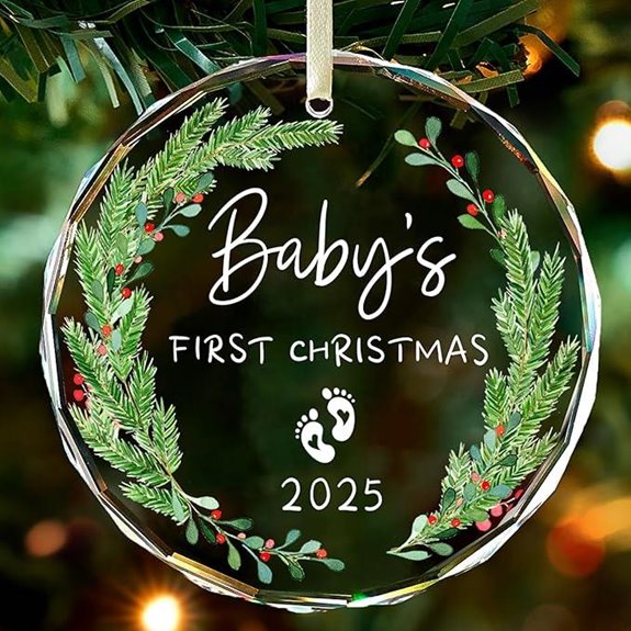 Baby's First Christmas Ornament 2025 Crystal Keepsake