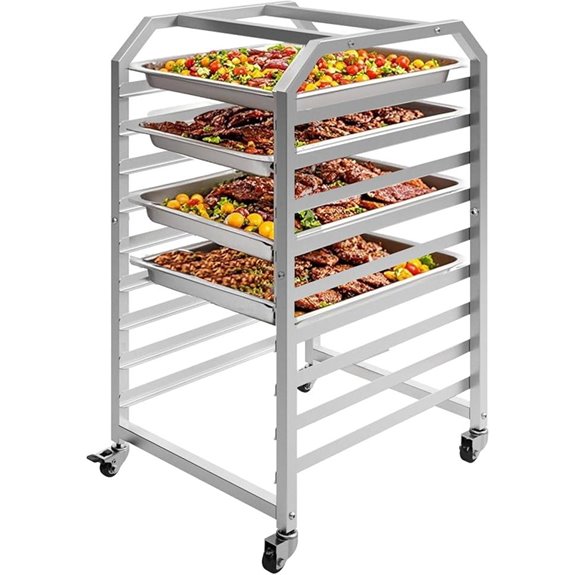 9-Tier Commercial Bun Pan Rack with Wheels