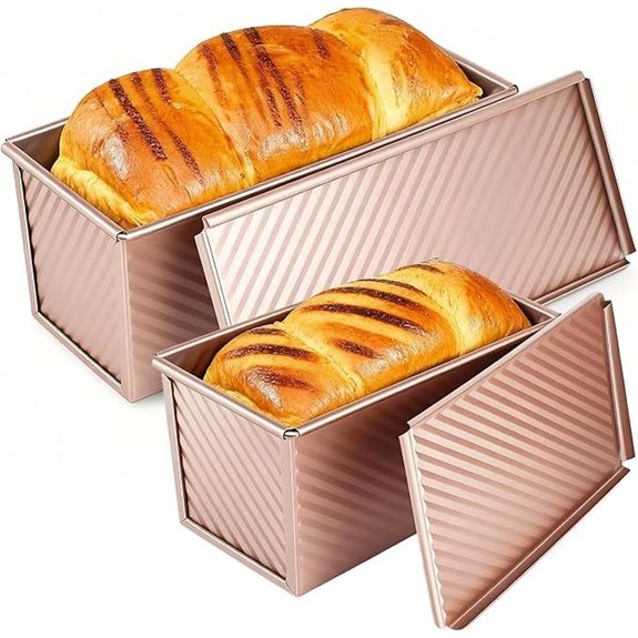 2-Piece Non-Stick Bread Loaf Pan with Lid Set