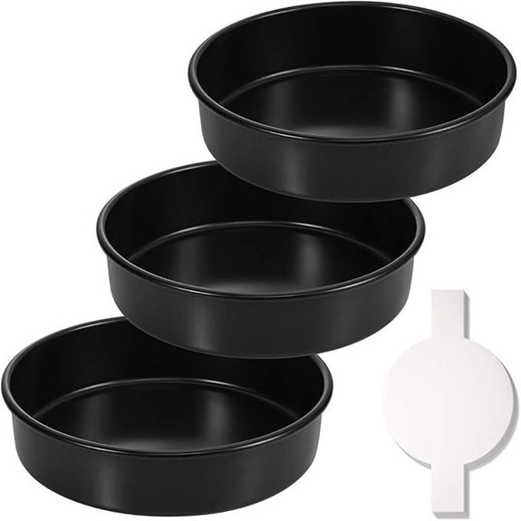 HIWARE 8-Inch Nonstick Cake Pan Set with Parchment