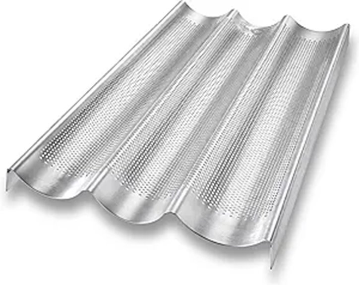 USA Pan Nonstick Aluminum Baguette Bread Pan (3-Loaf)
