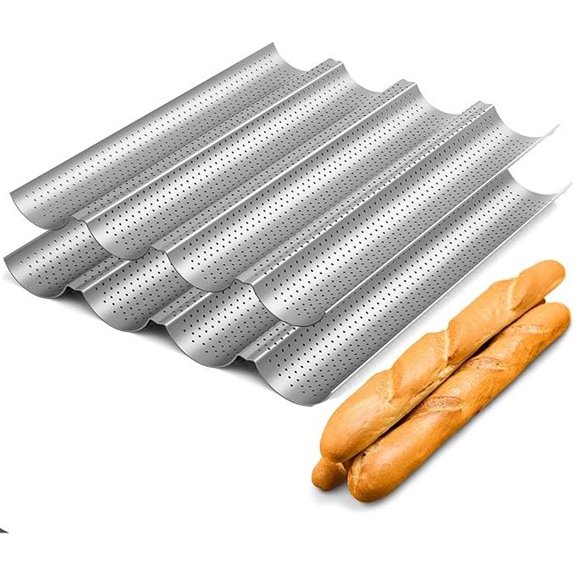 Tiawudi 2 Pack Nonstick Baguette Pans for Baking