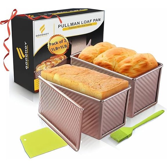 Nonstick Pullman Loaf Pan with Lid (2lb Set)