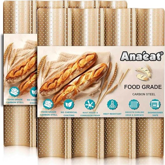 Anaeat 2-Pack Nonstick French Bread Baking Pan