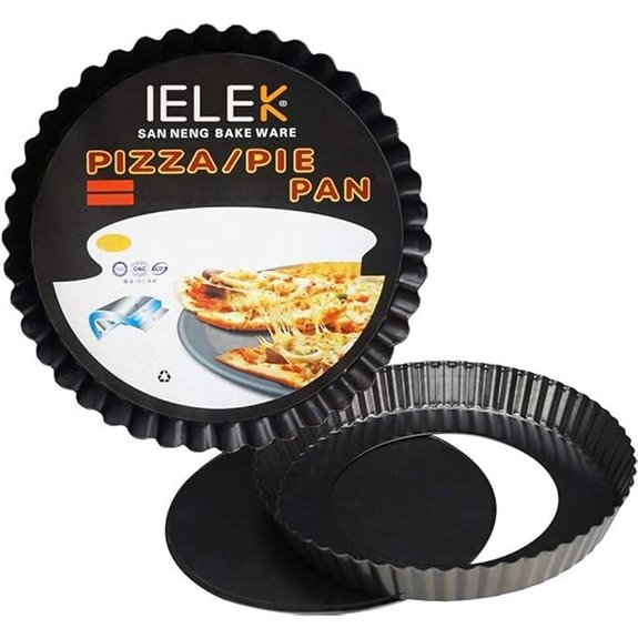 Nonstick 10-Inch Tart Flan Pie Pan with Removable Bottom