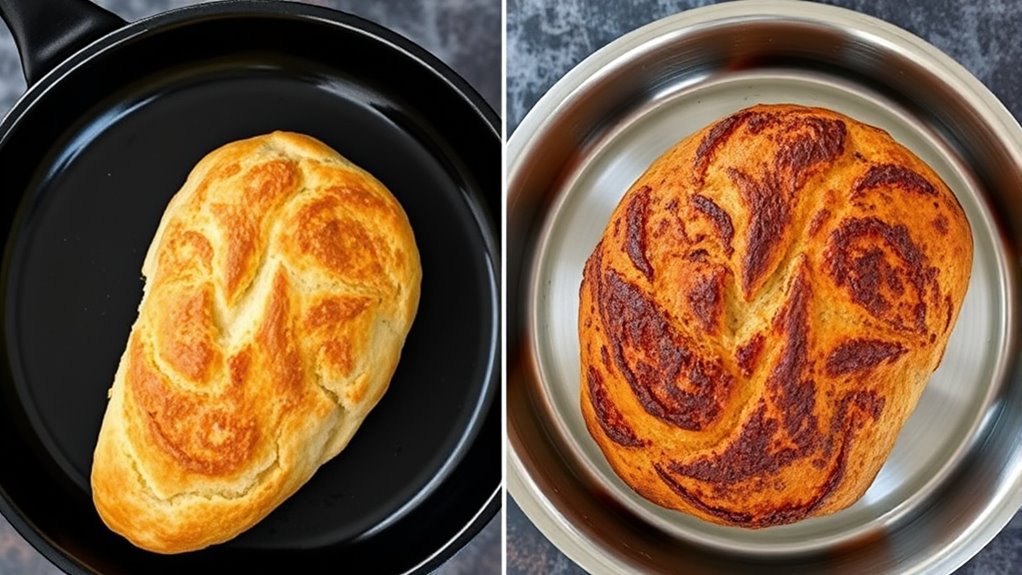 nonstick vs bare metal pans