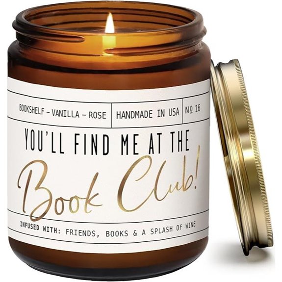 Book Lovers Candle: Old Library Vanilla & Rose Scent