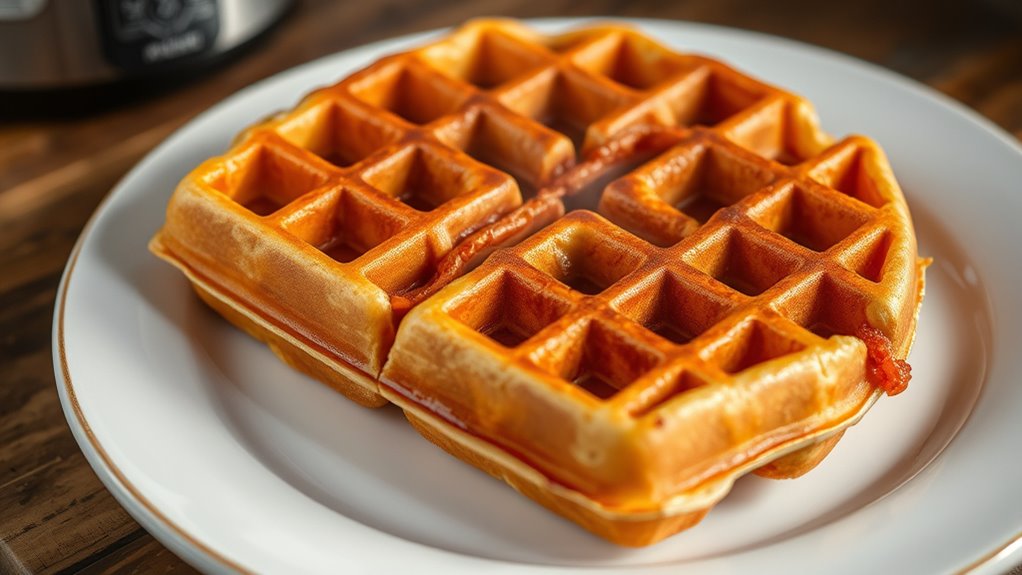 optimal heat for crispy waffles