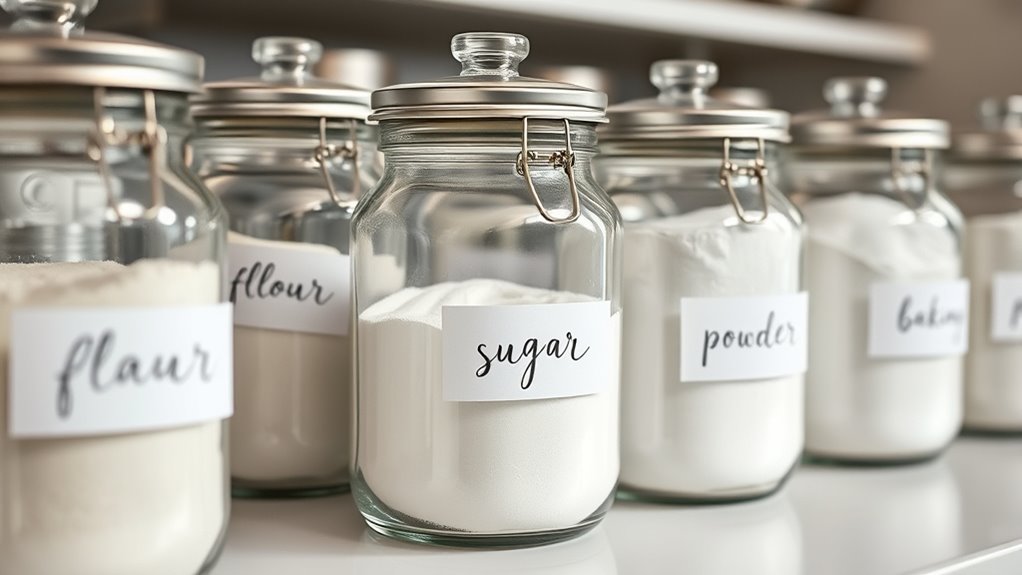 organized labeled baking ingredients