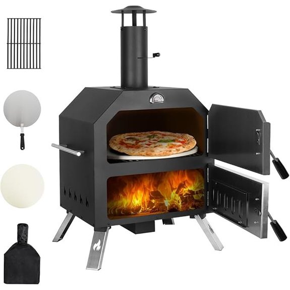 12 Outdoor Wood-Fired Pizza Oven with Accessories