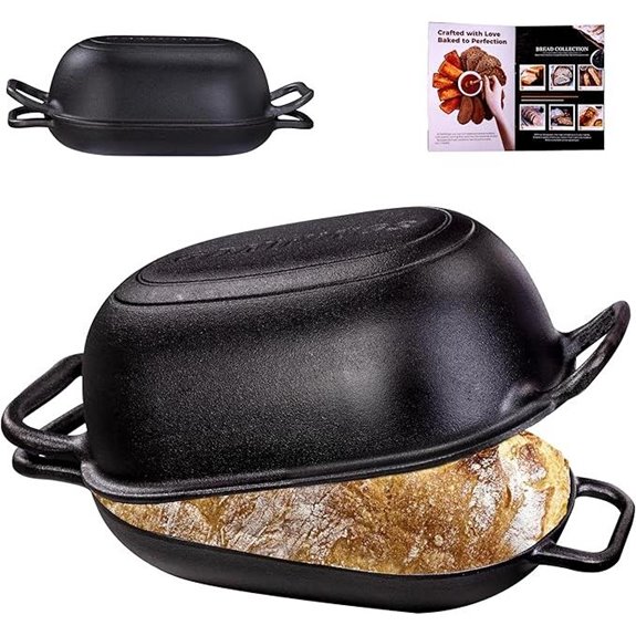 Oval Cast Iron Dutch Oven for Bread 5QT