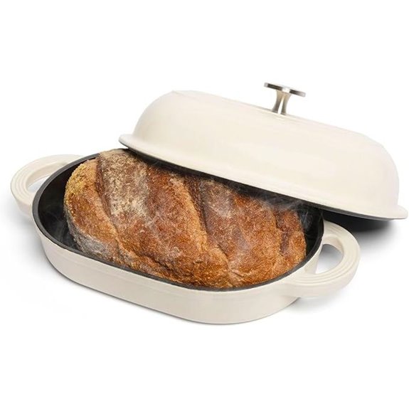 TOMO Cast Iron Oval Bread Oven with Lid
