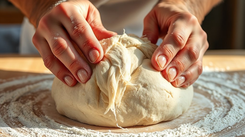 overkneading weakens gluten structure