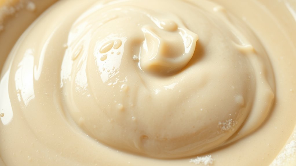 overmixing causes shiny batter