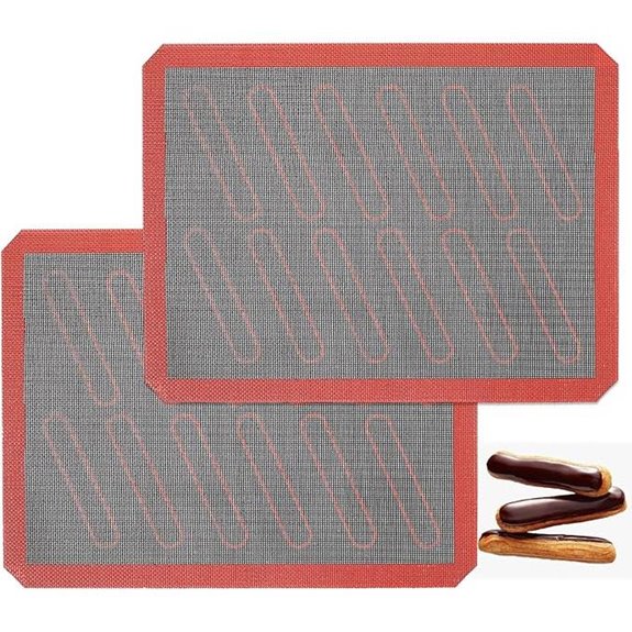 Perforated Silicone Baking Mats with Eclair Guides