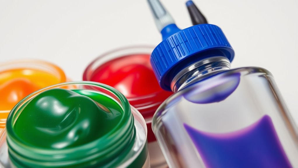 pigments suspended in binder