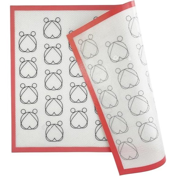 Silicone Macaron Baking Mat Non-Stick Pink Border