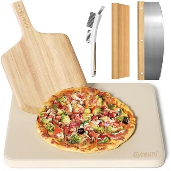 5-Piece 16 Pizza Stone Set with Peel & Accessories