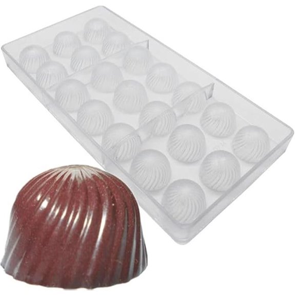 Polycarbonate 21-Cup Spiral Bullet Chocolate Mold