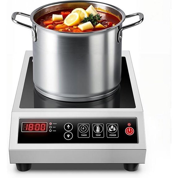 Induction Cooktop Portable 1800W with Timer and Steel