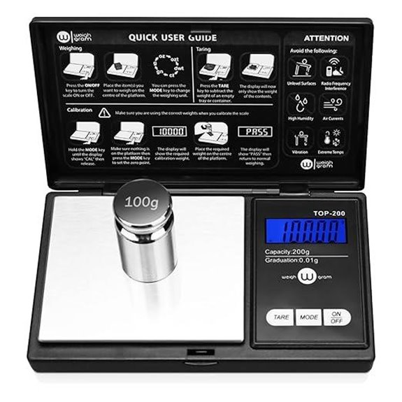 Digital Pocket Gram Scale 200g 0.01g Accuracy