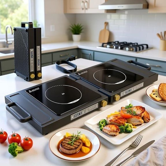 Double Induction Cooktop Portable Dual Burner 1800W