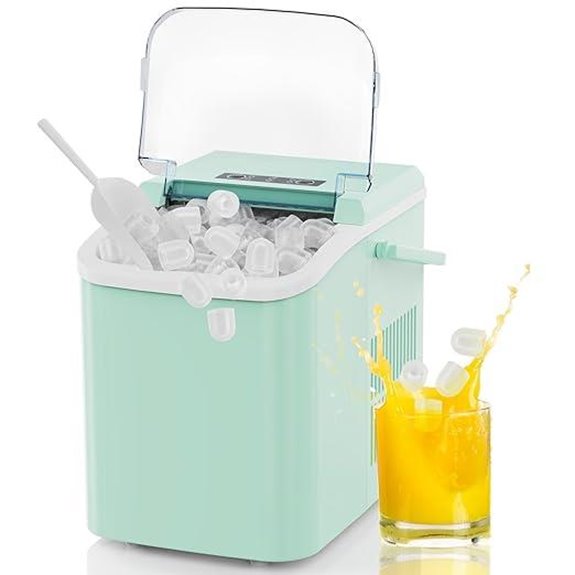 Portable Countertop Ice Maker with Basket and Scoop
