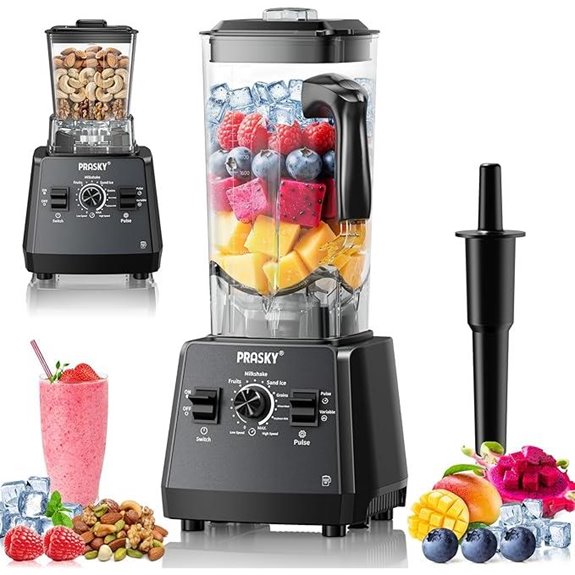 PRASKY 2400W Large Capacity Countertop Blender