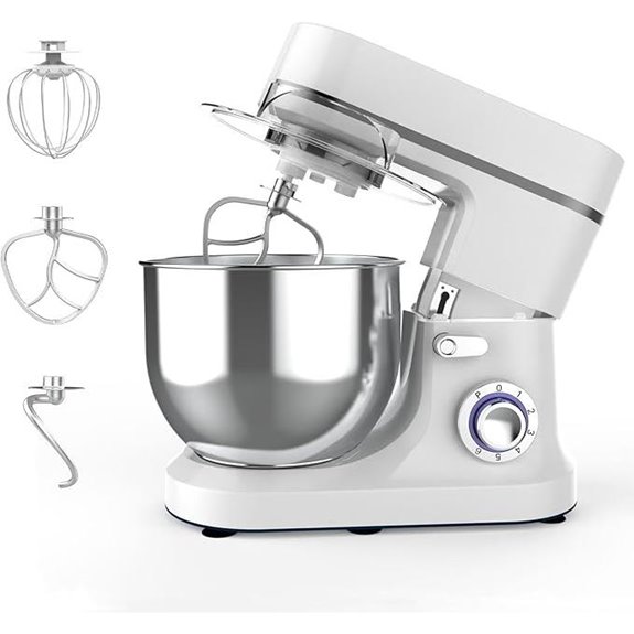 800W 8 QT Stand Mixer with Accessories