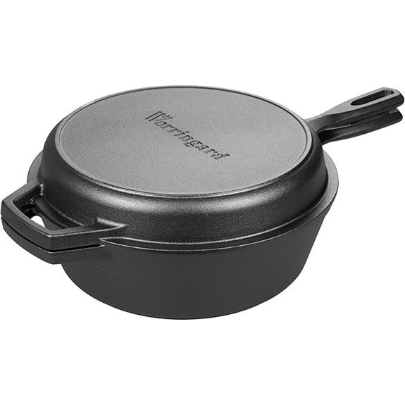 Pre-seasoned Cast Iron Double Dutch Oven with Lid