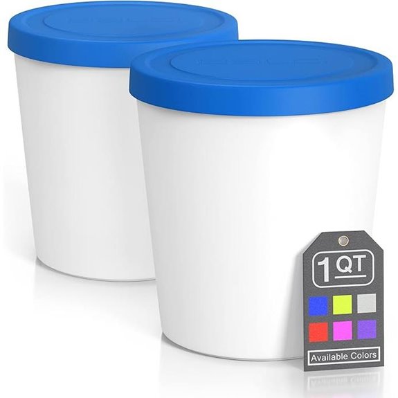 BALCI Premium Ice Cream Containers 2 Pack 1 Quart